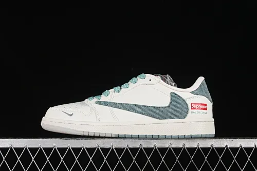 All categories Air Jordan Jordan series basketball shoes Air Jordan 1 Low High-end customized low-top sneakers Travis Scott x Fragment Design x Air Jordan 1 Low OG SP AJ1 Joe 1 Supreme joint-green linen hook low-top cultural casual sneakers JH6088-706